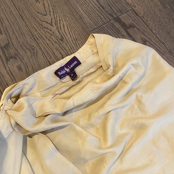 VINTAGE RALPH LAUREN PURPLE LABEL LONG SILK WRAP SKIRT - Picture 3 of 3